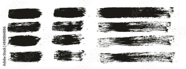 Obraz Hand Drawn Round Brush Regular Straight Lines Mix Artist Brush High Detail Abstract Vector Background Mix Set 