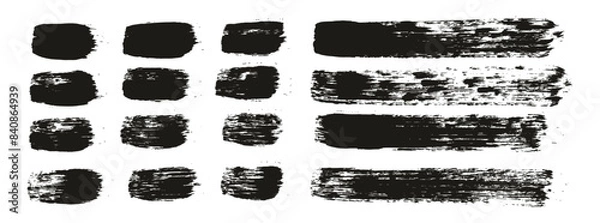 Obraz Hand Drawn Round Brush Regular Straight Lines Mix Artist Brush High Detail Abstract Vector Background Mix Set 