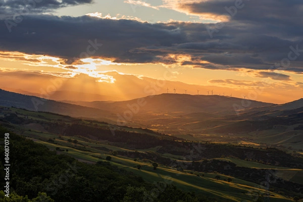 Obraz sunset in the mountains