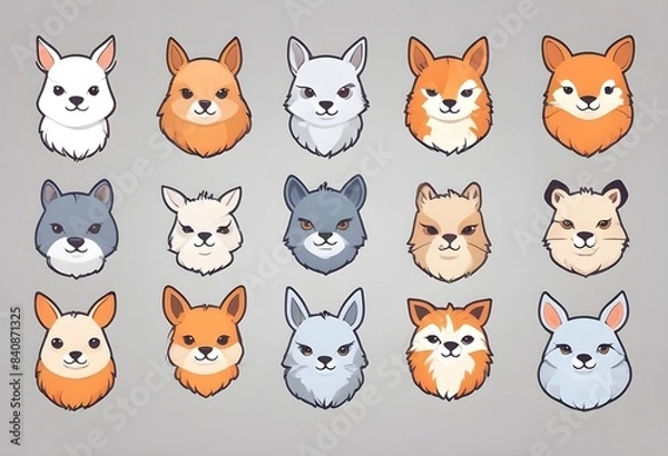 Fototapeta set of funny cartoon cats