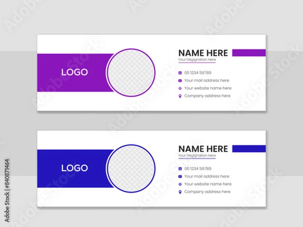 Fototapeta Creative Professional Email Signature Design Vector EPS