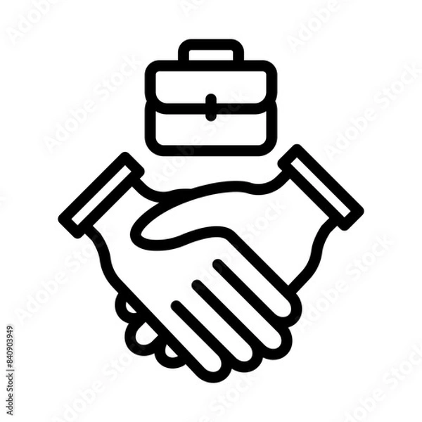 Fototapeta Collaboration line icon. Employee icon. Human resources icon isolated on white background. Transparent background, minimalist symbol. Vector images