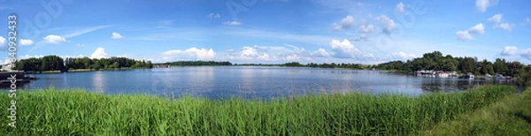 Obraz Panoramabild vom See in Malchow in Mecklenburg-Vorpommern 