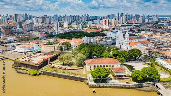 Obraz Belém do Pará. Aerial view of the historic center of Belém and Forte do Presépio
