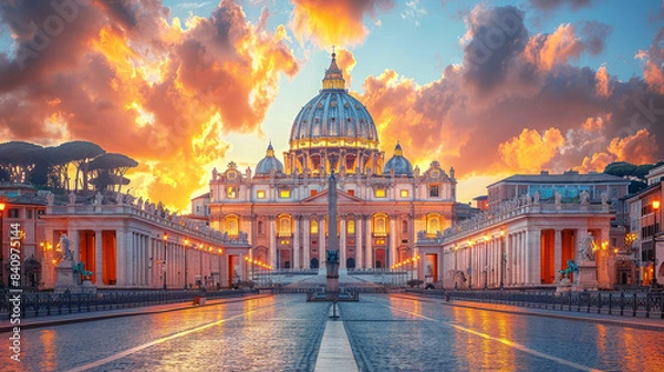 Fototapeta Capture the grandeur of Rome, Italy created with Generative AI technology