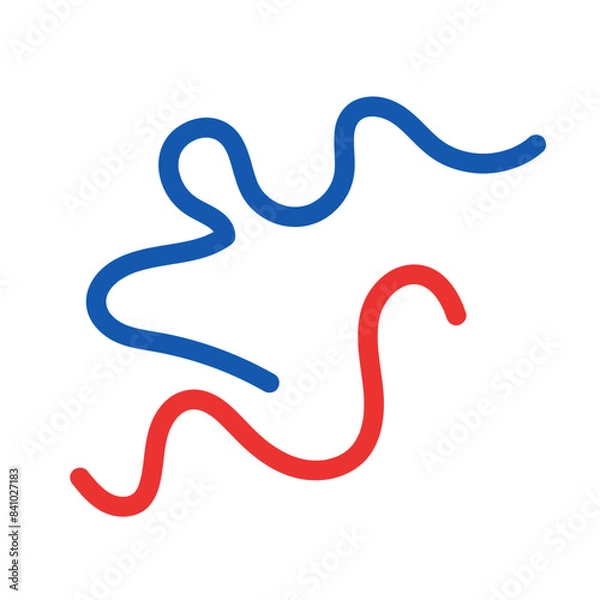 Obraz Blue red decorative lines graphic vector 