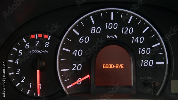 Fototapeta closeup car dashboard
