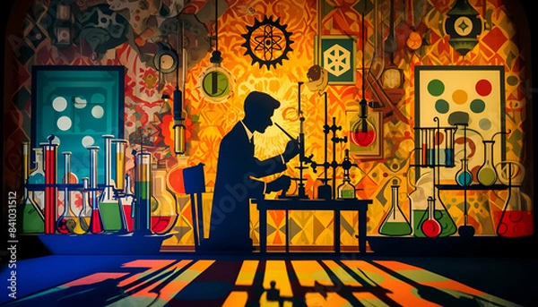 Obraz Tech Industrial Science and Vector Art Illustrations Wallpaper HD Background