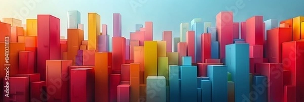 Fototapeta Pastel candy color background, abstract , 2D flat illustration, constructivism, no shadow, no gradation cute, Digital art