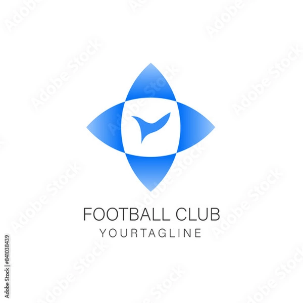 Fototapeta Creative and modern football club logo with abstract and simple design concept for brand identity