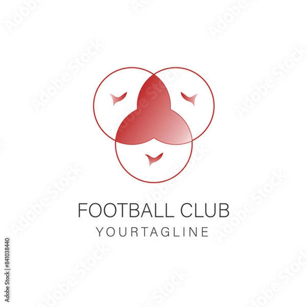 Fototapeta Creative and modern football club logo with abstract and simple design concept for brand identity