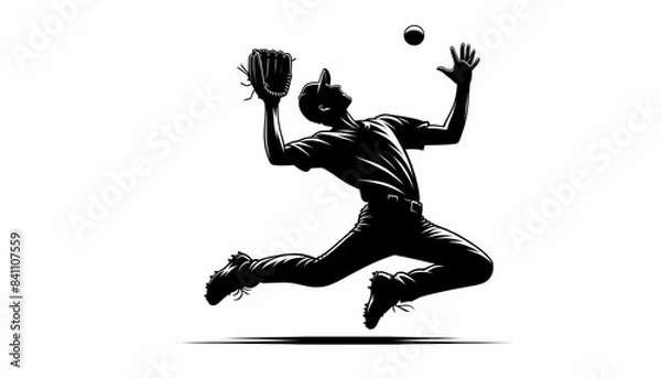 Fototapeta Shadow of a baseball player