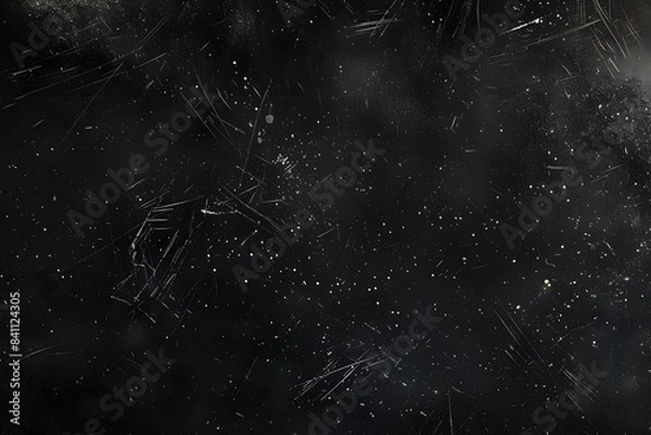 Fototapeta Dark Scratched Texture with White Dust and Stars