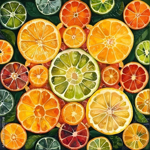 Fototapeta Dazzling Citrus Kaleidoscope A Vibrant Display of Diversity and Joy