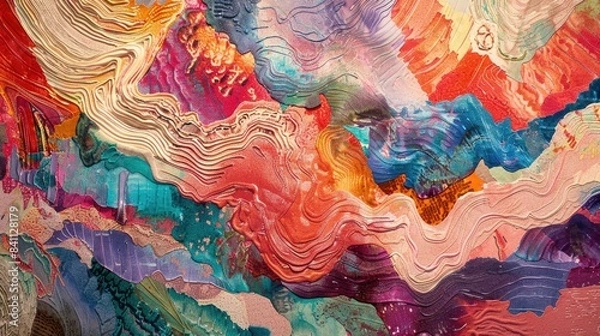 Fototapeta Abstract interpretations of colorful dynamic textures in the Voice of Colors collection reflecting innovation creativity and artistic expression