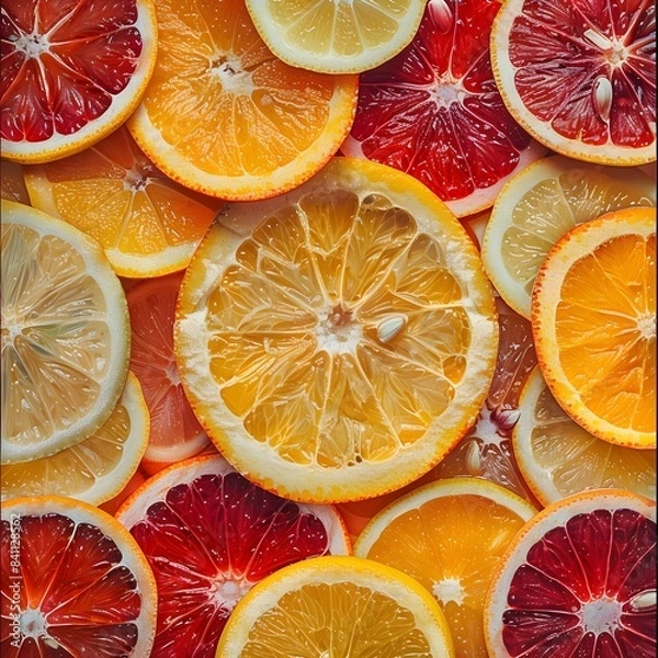 Fototapeta Dazzling Citrus Slice Kaleidoscope Representing Diversity and Joy
