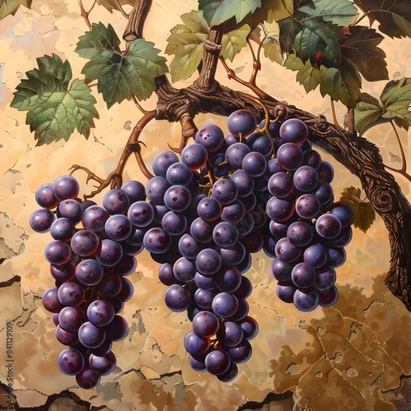 Fototapeta Thriving Grape Vines Scaling Upwards Symbolizing Growth and Prosperity