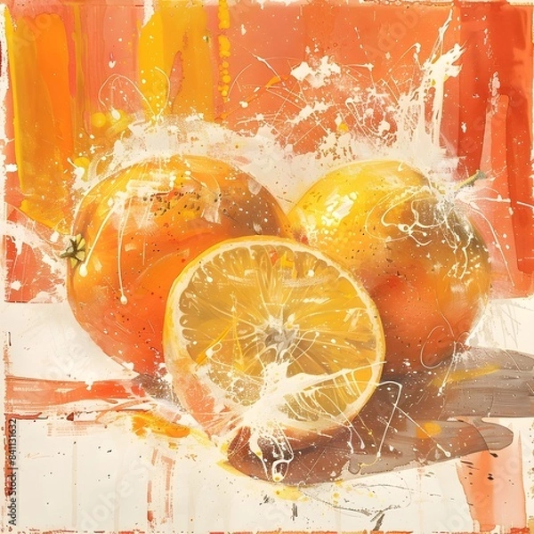 Fototapeta Twirling Citrus Fruits in a Captivating Dance of Zest and Energy
