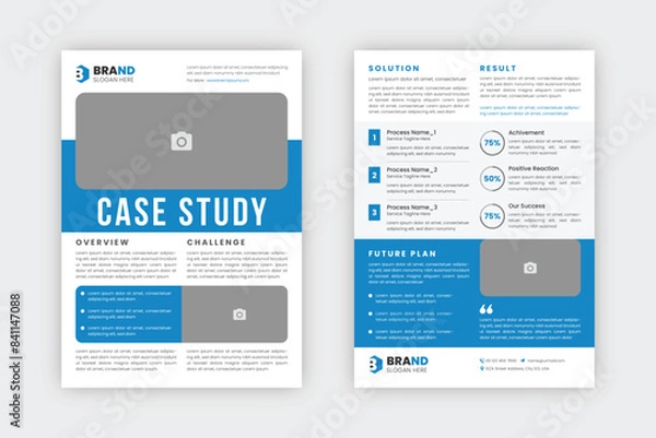 Fototapeta Case Study template with minimal design, Corporate Case Study Template, Poster design with Case Study
