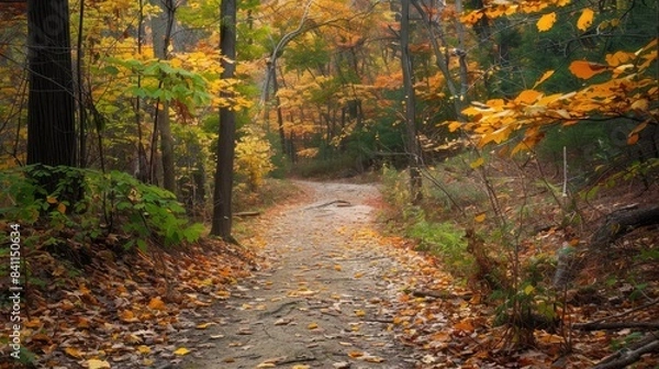 Fototapeta Natural Environment with Foliage Surrounding Hiking Path