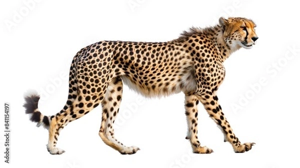 Obraz Cheetah clearly photo on white background ,