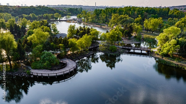 Obraz The scenery of Jingyuetan National Forest Park, Changchun, China in early summer