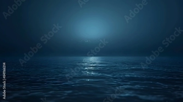Obraz Tranquil Night Sea with Soft Light & Blurry Ripples