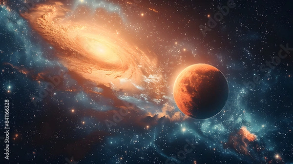Fototapeta Astrology astronomy earth outer space solar system mars planet milky way galaxy
