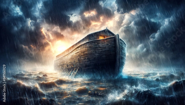 Obraz Noah's Ark Bible Historical Event Story, Raining