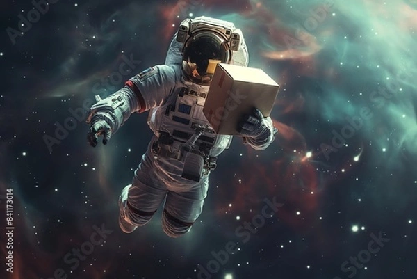 Fototapeta space package delivery by generative ai