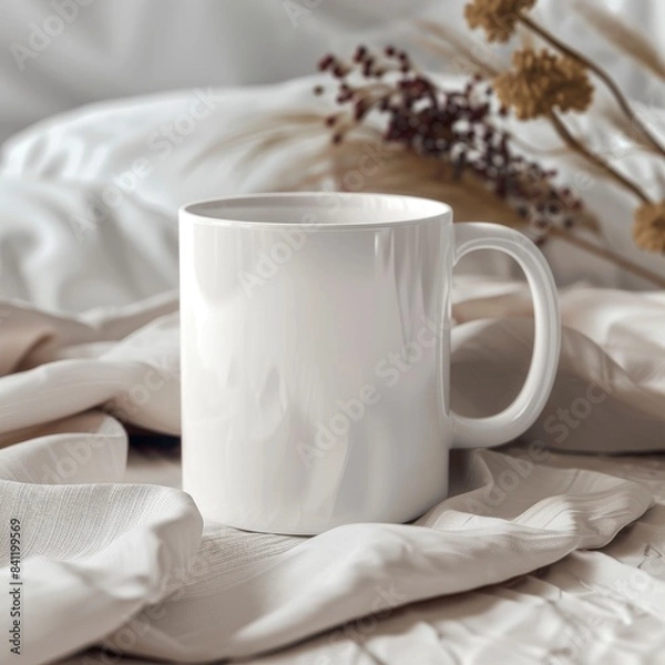 Obraz White Coffee Mug 15Oz Mockup, On Dance Background