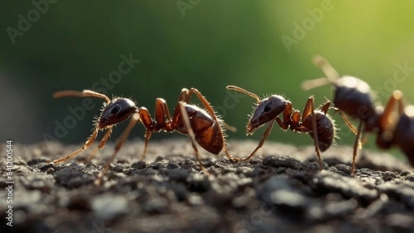 Fototapeta The Lifecycle of Ants: From Eggs to Larvae to Pupae to Adult Ants