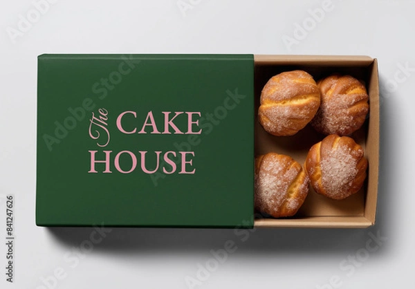 Fototapeta Bakery Box Mockup With Generative AI