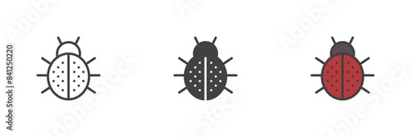 Fototapeta Ladybug different style icon set