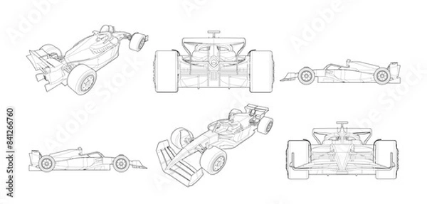 Obraz F1 Car Vector Pack - 4