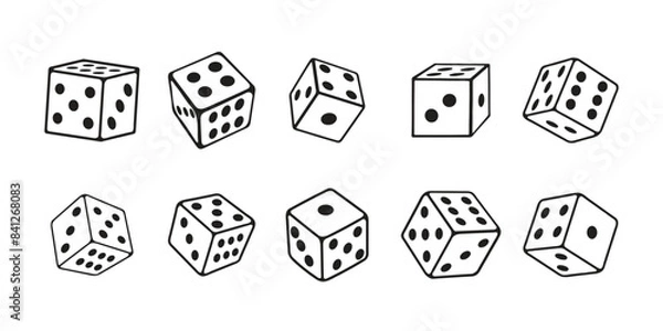 Obraz Dice Illustration Vector Set