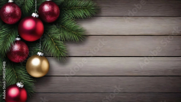Fototapeta Christmas background image with bokeh effect