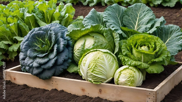 Obraz Fresh cabbage in the garden