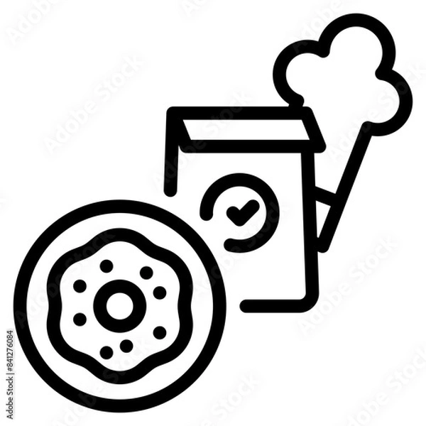 Fototapeta Bakery icon symbol sign from modern Food court collection in line style for mobile concept and web apps design. Food and drink related vector line icon.