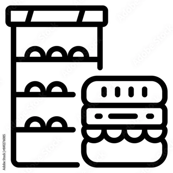 Fototapeta Food court icon symbol sign from modern Food court collection in line style for mobile concept and web apps design. Food and drink related vector line icon.