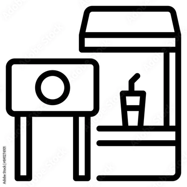 Fototapeta Food court icon symbol sign from modern Food court collection in line style for mobile concept and web apps design. Food and drink related vector line icon.