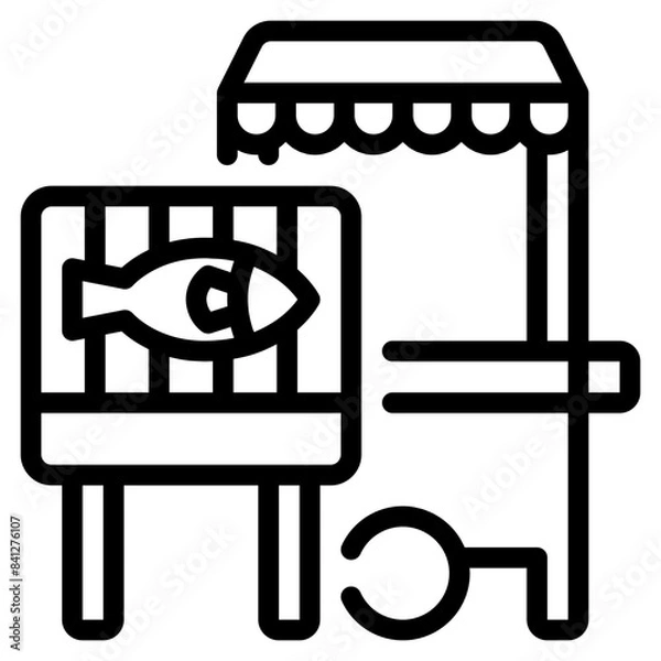 Fototapeta Seafood icon symbol sign from modern Food court collection in line style for mobile concept and web apps design. Food and drink related vector line icon.