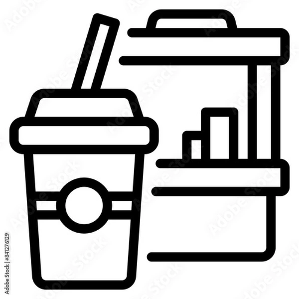 Fototapeta Drink court icon symbol sign from modern Food court collection in line style for mobile concept and web apps design. Food and drink related vector line icon.