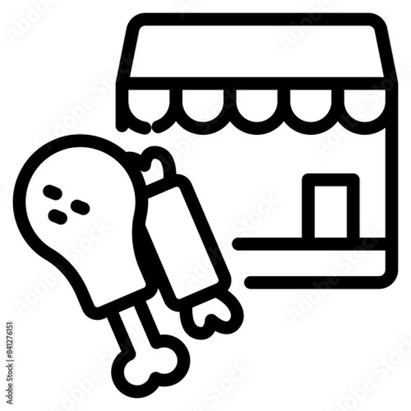 Fototapeta Food court icon symbol sign from modern Food court collection in line style for mobile concept and web apps design. Food and drink related vector line icon.