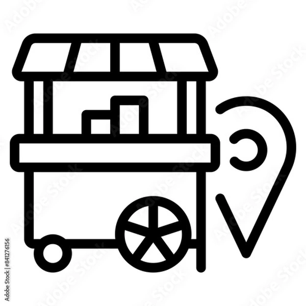 Fototapeta Location icon symbol sign from modern Food court collection in line style for mobile concept and web apps design. Food and drink related vector line icon.