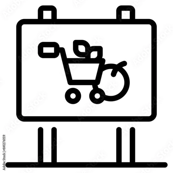 Fototapeta Marketing icon symbol sign from modern Food court collection in line style for mobile concept and web apps design. Food and drink related vector line icon.