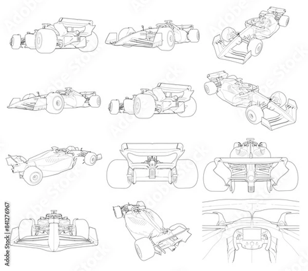 Obraz F1 Car Vector Pack - 5
