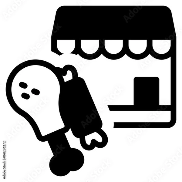 Fototapeta Food court solid icon symbol sign from modern Food court collection in solid style for mobile concept and web apps design. Food and drink related vector line icon.
