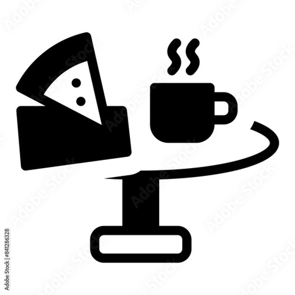 Fototapeta Cafe solid icon symbol sign from modern Food court collection in solid style for mobile concept and web apps design. Food and drink related vector line icon.