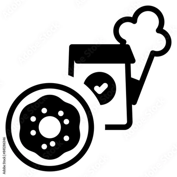 Fototapeta Bakery solid icon symbol sign from modern Food court collection in solid style for mobile concept and web apps design. Food and drink related vector line icon.